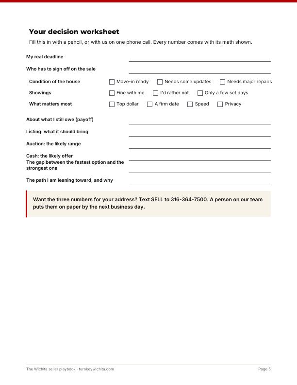 Page 5: Your decision worksheet